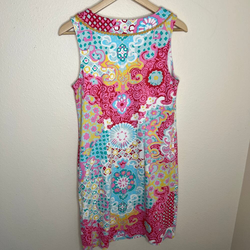 Talbots Bright Multicolored Medallion Interlock Paisley Cotton Sheath Dress S - Picture 5 of 10